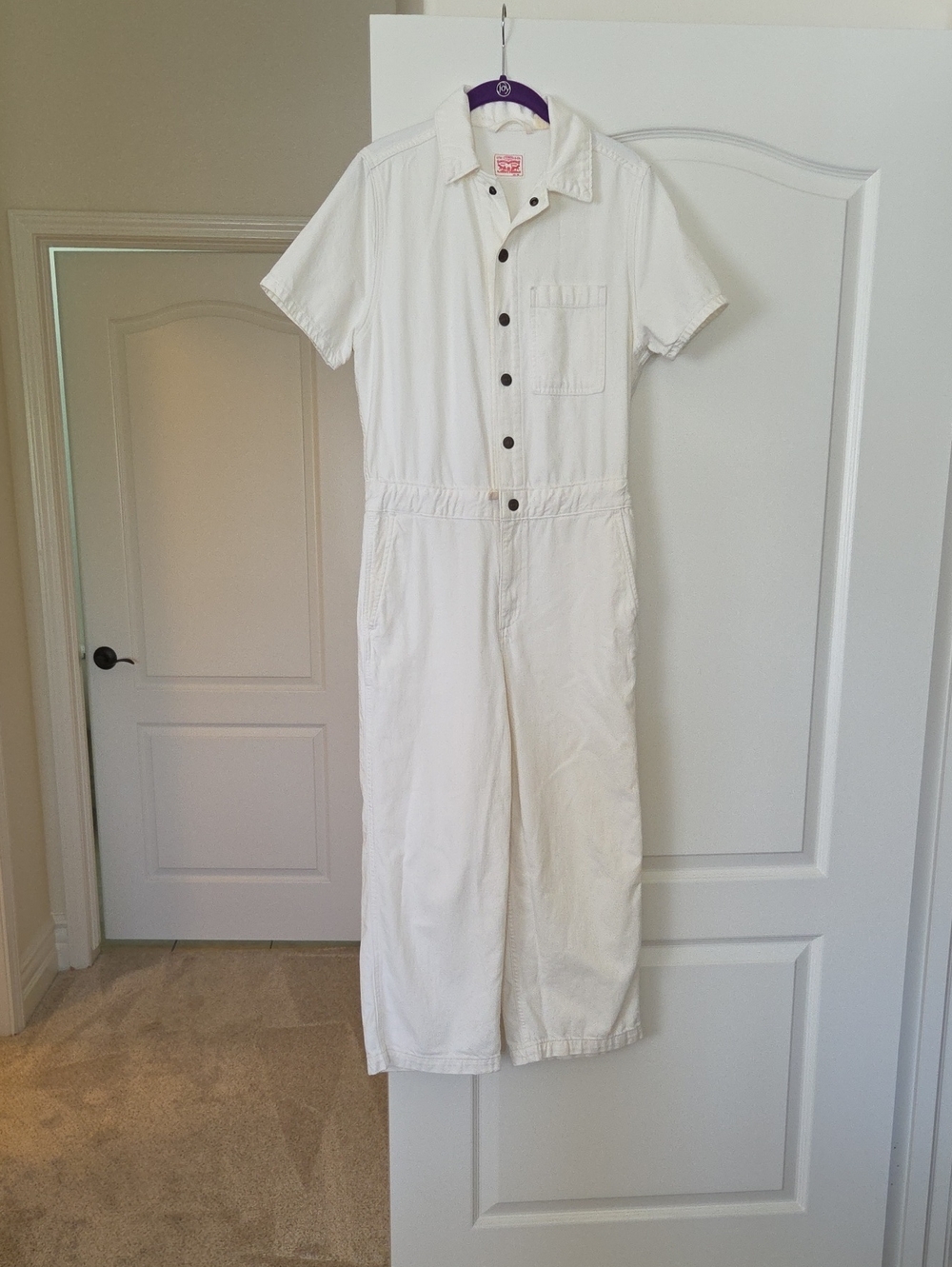 Levi's utility White Short-Sleeve Jumpsuit